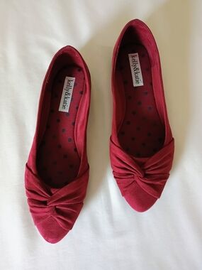 Kelly & Katie Burgundy Knot-Front Ballet Flats